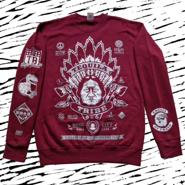 TEQUILA BOYS TRIBE SWEATER BURGUNDY FRONT